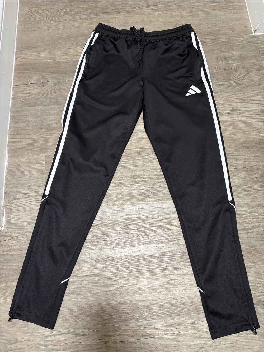 Adidas Tiro Black Jogger Pants with White Stripe Detail